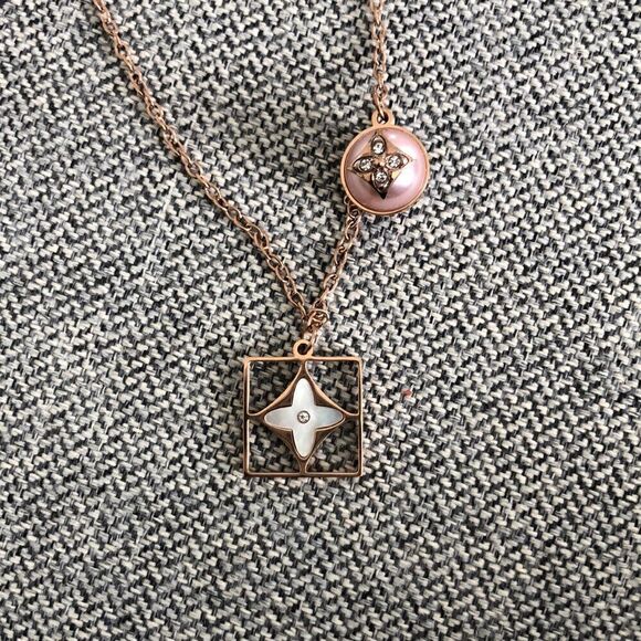 Designer Stainless Steel Rose Color   Necklace - Picture 7 of 12